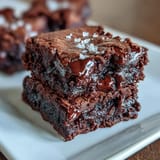 Decadent chocolate brownies made with sourdough discard, baked to perfection and finished with flaky sea salt.  