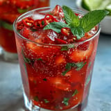 Vibrant, ice-cold strawberry chili limeade mocktail ready for summer sipping.