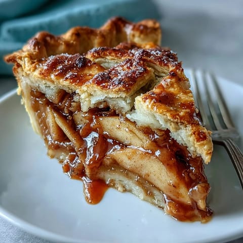 Cardamom Apple Pie with golden crust and bubbling spiced apple filling, perfect for autumn dessert tables.