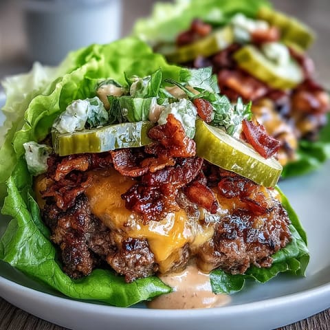 Keto Cheeseburger Lettuce Wraps