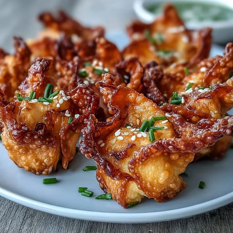 Golden-brown pan-fried chicken and veggie rice paper dumpling bites with crisp edges and a savory filling.