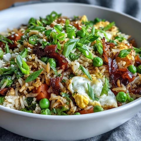 Vibrant veggie-packed fried rice with spring peas and carrots, a colorful, healthy main dish.  