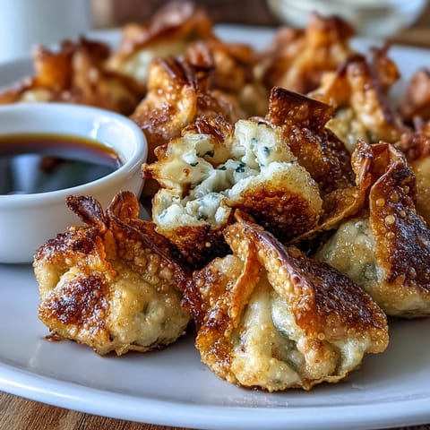 Savory pork and cabbage dumplings, golden and crunchy from the air fryer, paired with aromatic soy ginger dipping sauce.  