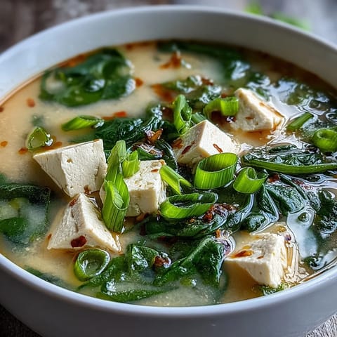 Miso Tofu Spinach Soup