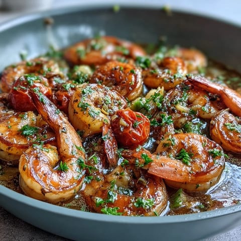 Juicy shrimp and tender angel hair pasta simmer together in a fragrant garlic-lemon sauce, with cherry tomatoes and snap peas for freshness.