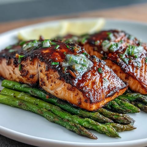Garlic Butter Salmon Asparagus