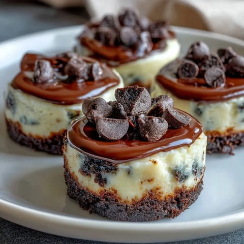 Mini cheesecake bites with Oreo crust, decadent dessert perfect for parties.