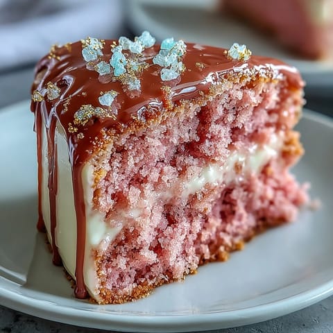 Rosé Velvet Cake, a beautiful pink confection, ready to serve at any celebration.