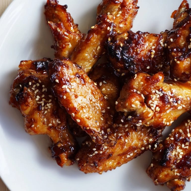 Glossy Honey BBQ Chicken Wings tossed in rich sauce, ready to serve with crunchy celery sticks and cool ranch dip.
