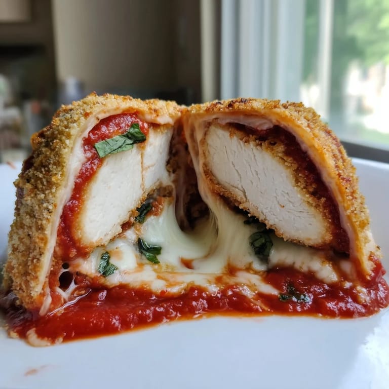 Fresh basil and rich marinara sauce complement the gooey melted cheese inside this easy, family-friendly Crispy Chicken Parm Wrap.