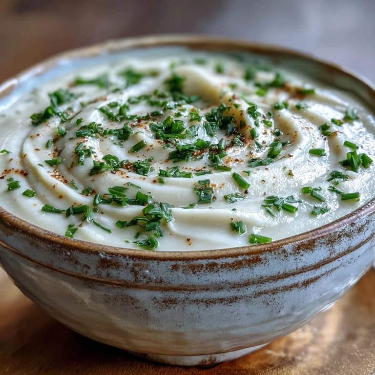 Elegant French Celery Root Bisque in a bowl, a comforting, rich starter.