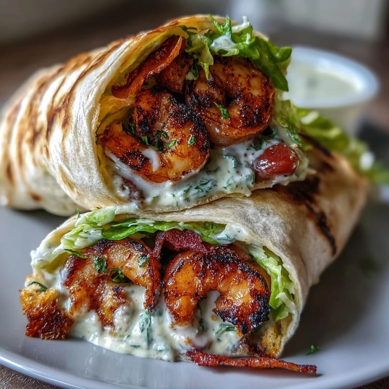 Flavorful grilled shrimp, crisp romaine, and creamy Caesar dressing rolled into soft tortillas for a delicious handheld wrap that's easy to make.
