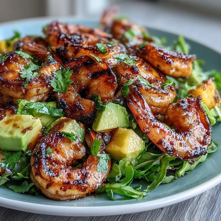 Succulent grilled shrimp, creamy avocado, and sweet mango slices over mixed greens, drizzled with zesty chili-lime dressing.  