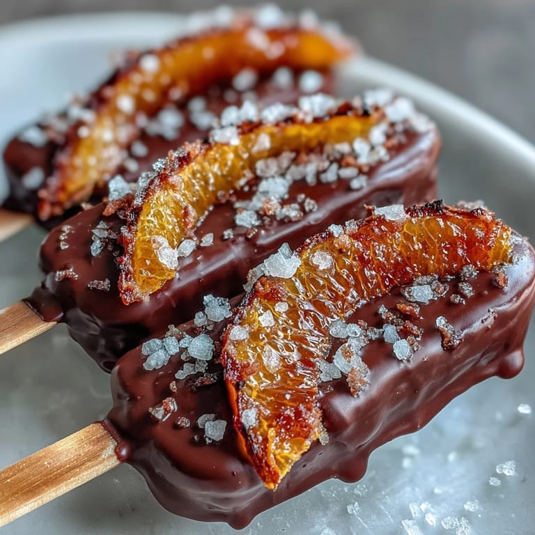 Luxurious Valentine's hot chocolate stirrers with candied orange, dark chocolate, and sea salt—ideal for gifting or sharing.