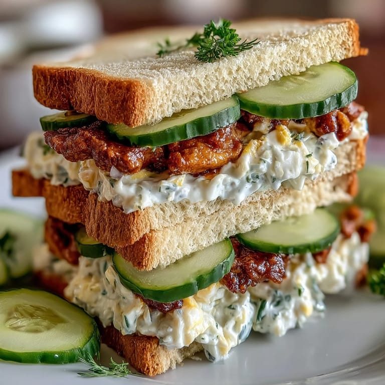 Classic Southern tea sandwiches featuring cucumber, egg salad, and ham fillings, artfully presented on a white serving tray for Derby celebrations.