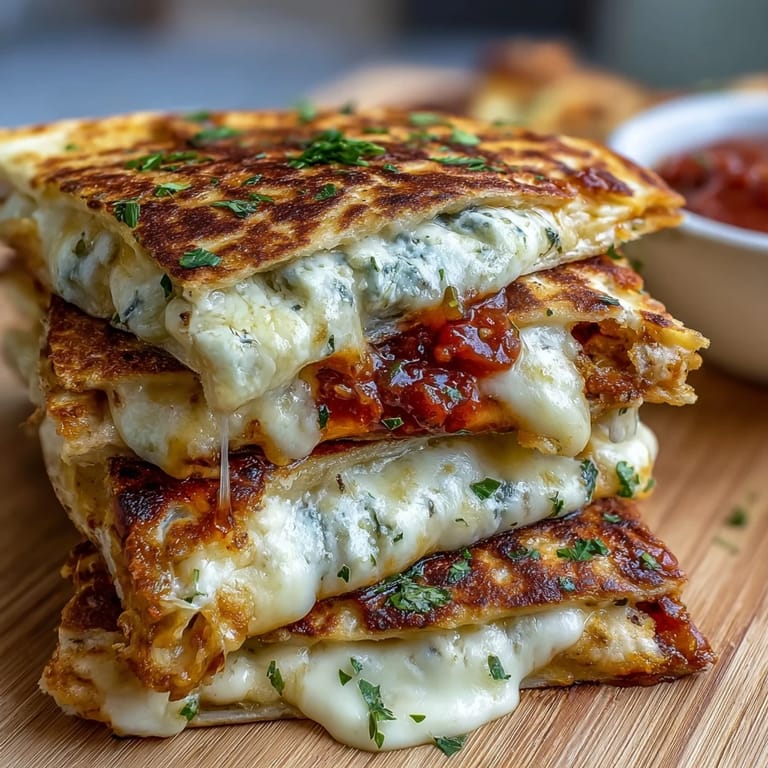 Crisp, bite-sized quesadilla wedges stuffed with bell peppers and spinach, paired with zesty lime-cilantro salsa in a vibrant Mexican-inspired dish.
