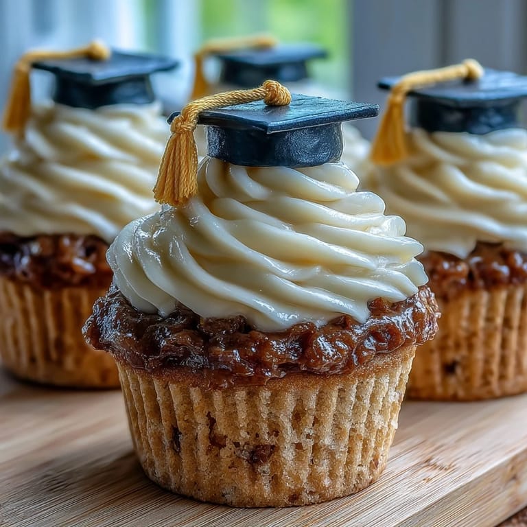 Celebrate success with these delightful vanilla cupcakes, each crowned with a charming fondant graduation cap and buttercream frosting.