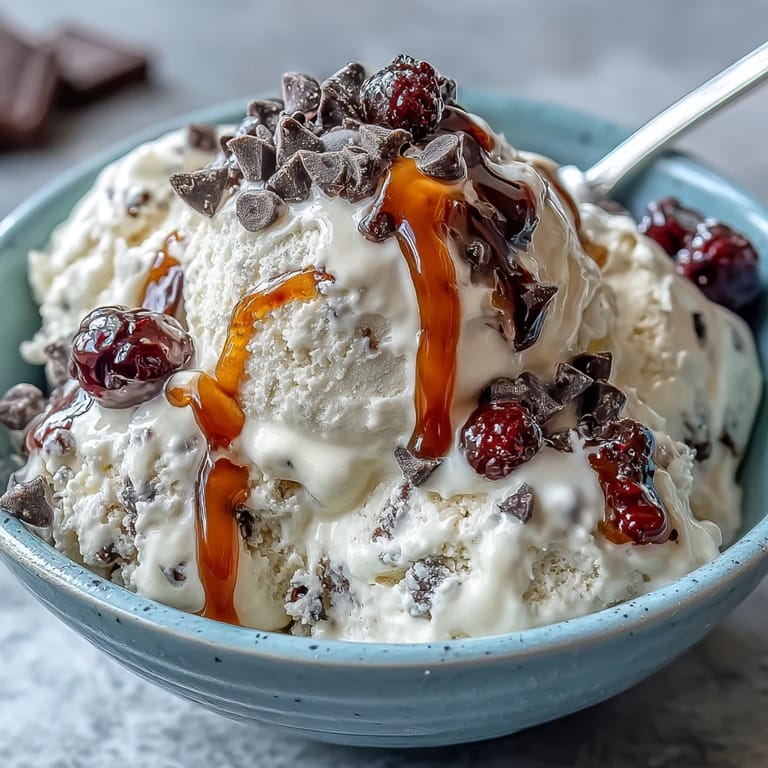 Enjoy this guilt-free TikTok Cottage Cheese Ice Cream, topped with berries.